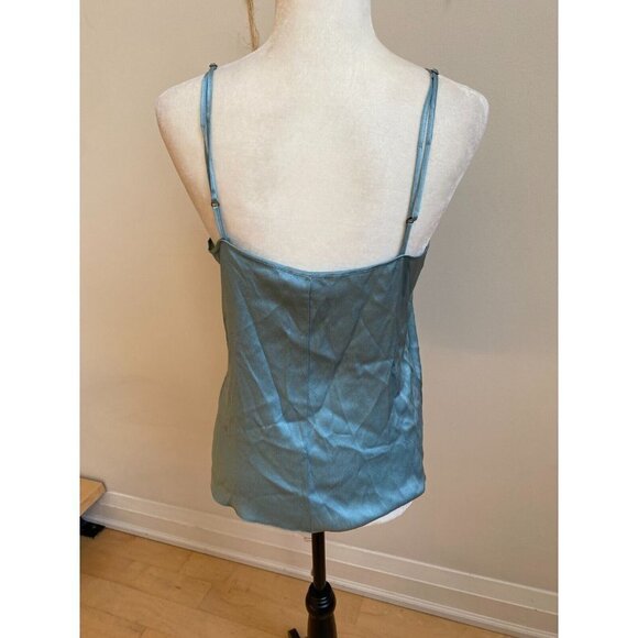 FORTE Forte New Aqua Marine Tank Top Women BNWOT Silk Blend Ruffles - Picture 5 of 8